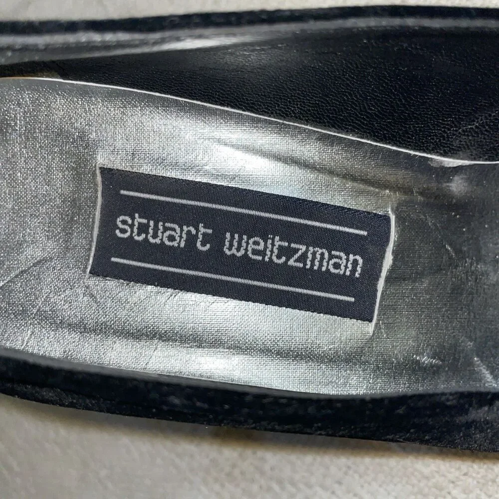 Stuart Weitzman Women’s Dress Pumps Size 7.5 B Black Velvet Going Out Party